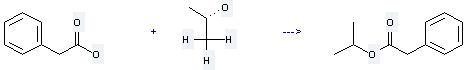 Phenylacetic acid is used to produce phenyl-acetic acid isopropyl ester by reaction with propan-2-ol.